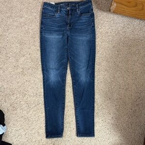 American Eagle Outfitters Women's Dark Blue Skinny Jeans